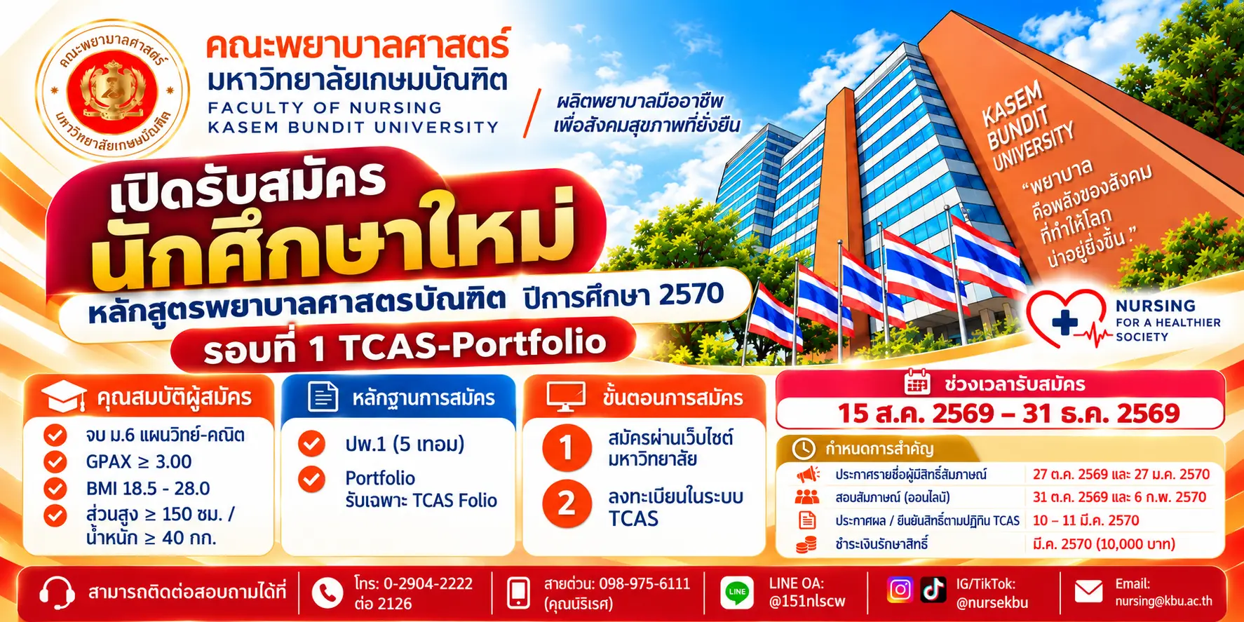 รับสมัครคณะพยาบาลศาสตร์ KBU